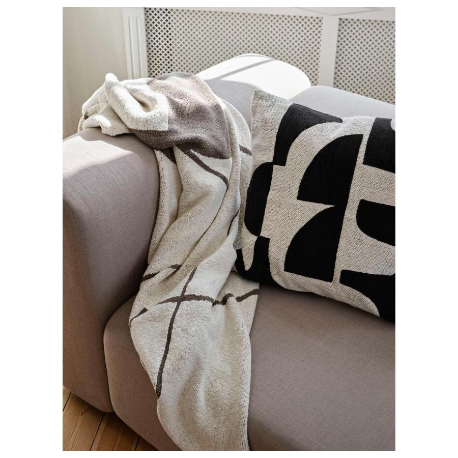 Broste Copenhagen Maren Decke 130x180 cm, Kangaroo Brown/Wei