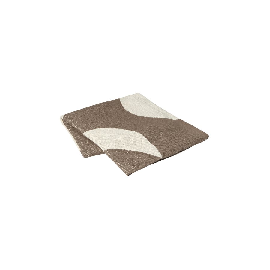 Broste Copenhagen Maren Decke 130x180 cm, Kangaroo Brown/Wei