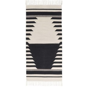 Broste Copenhagen Iselin Teppich 70x140 cm, Black/Off White