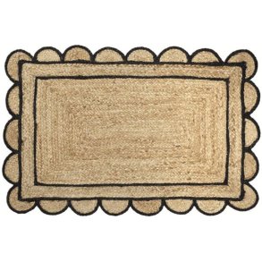 Broste Copenhagen Scallop Bodenteppich 60x90 cm, Schwarz