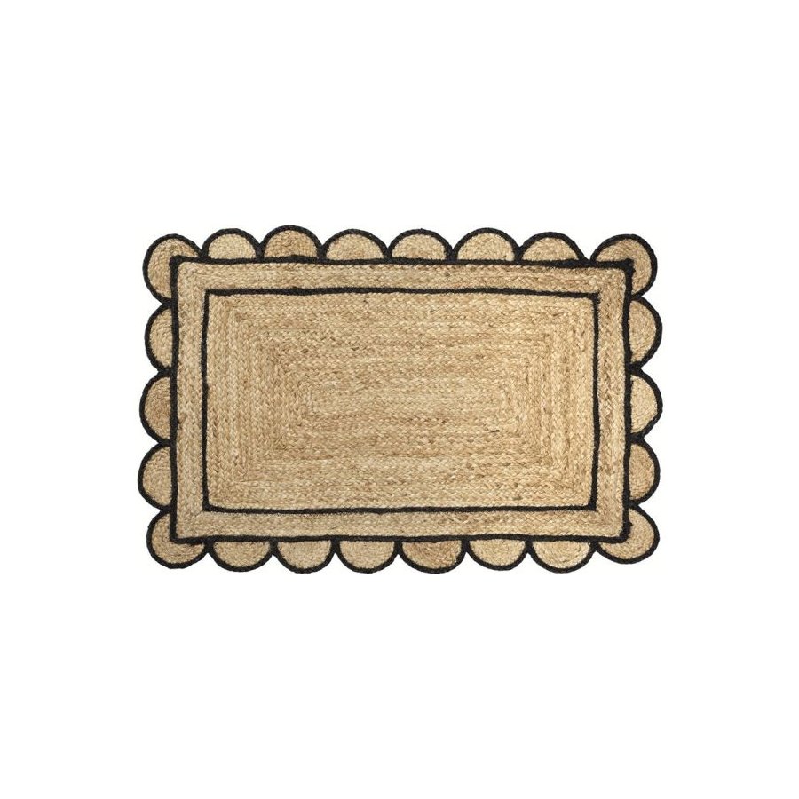 Broste Copenhagen Scallop Bodenteppich 60x90 cm, Schwarz