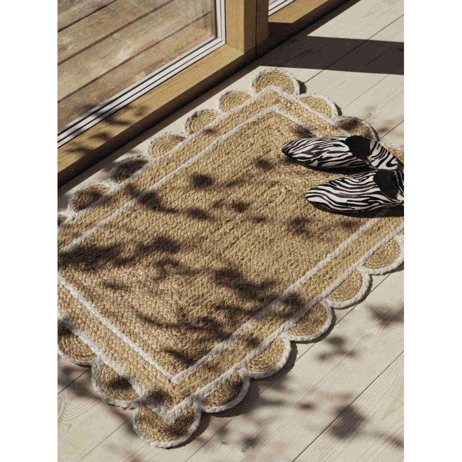 Broste Copenhagen Scallop Bodenteppich 60x90 cm, Wei�