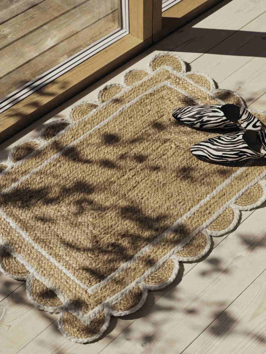 Broste Copenhagen Scallop Bodenteppich 60x90 cm, Wei�