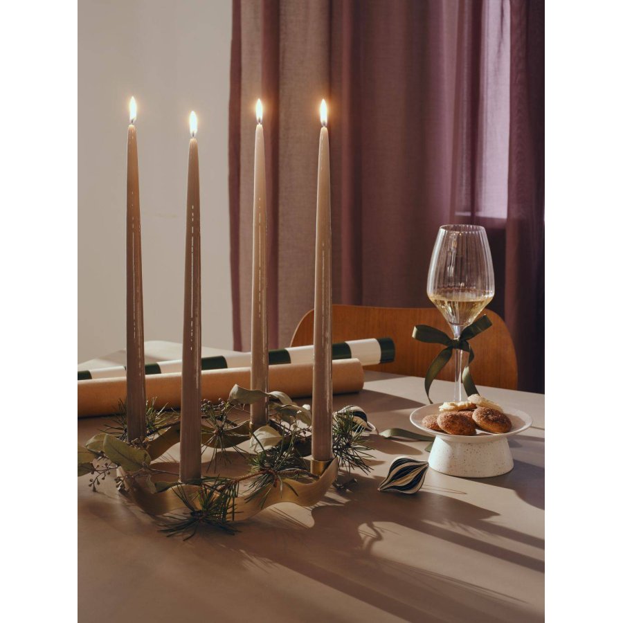 Broste Copenhagen Halo Lysestage �24,5 cm, Antik Messingfinish