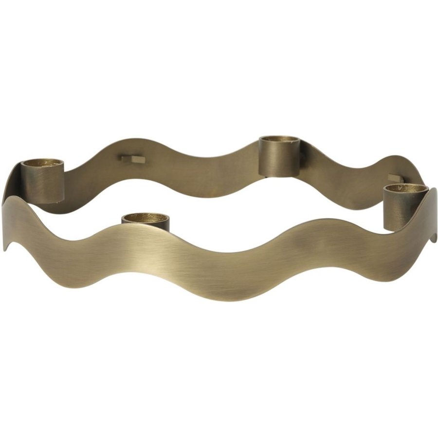Broste Copenhagen Halo Lysestage �24,5 cm, Antik Messingfinish