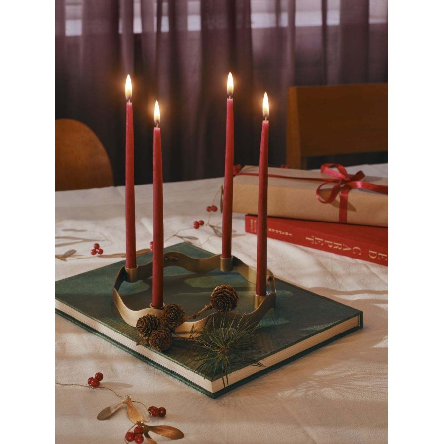 Broste Copenhagen Halo Lysestage �18 cm, Antik Messingfinish