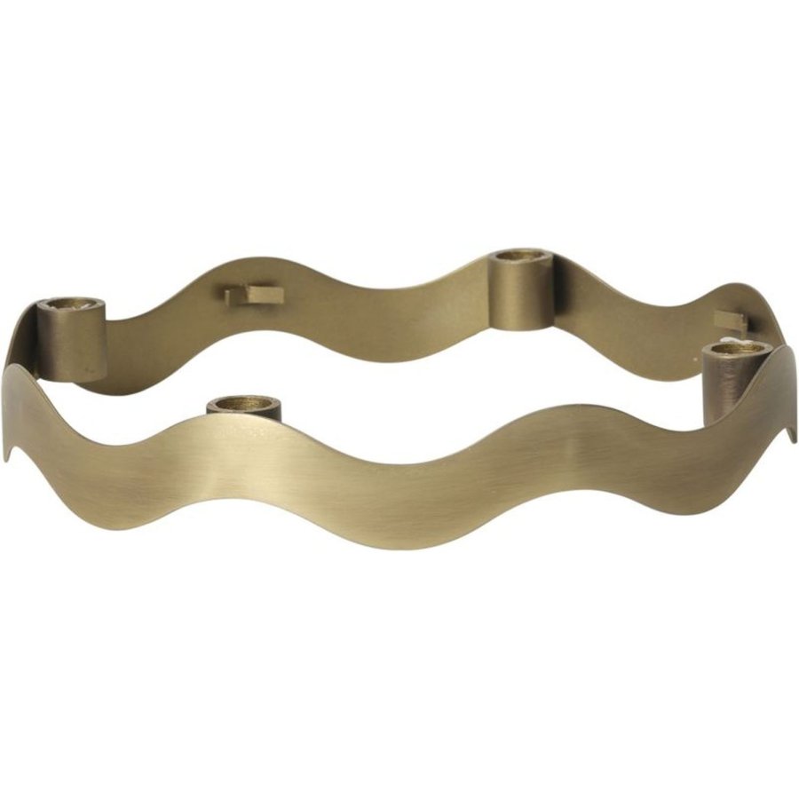 Broste Copenhagen Halo Lysestage �18 cm, Antik Messingfinish
