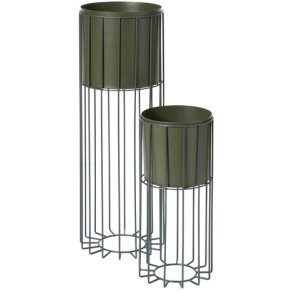 Broste Copenhagen Fenja Pflanzenstnder 2er Set, Grape Leaf Green