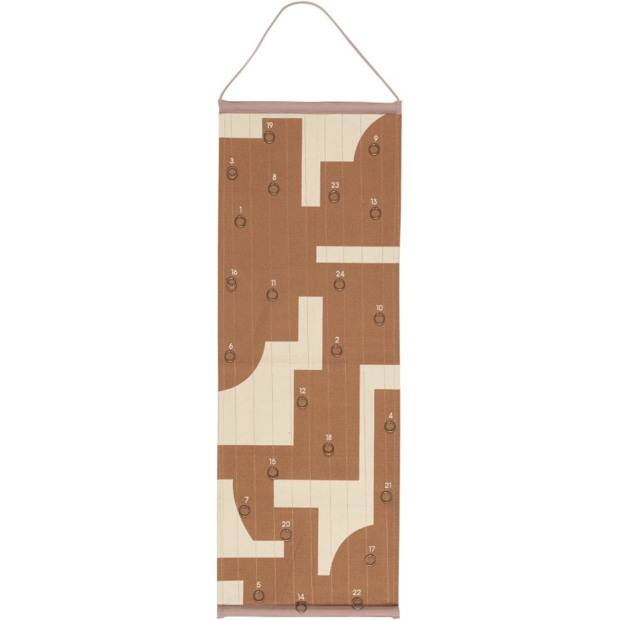 Broste Copenhagen Karla Weihnachtskalender 35x100 cm, Meerkat Brown