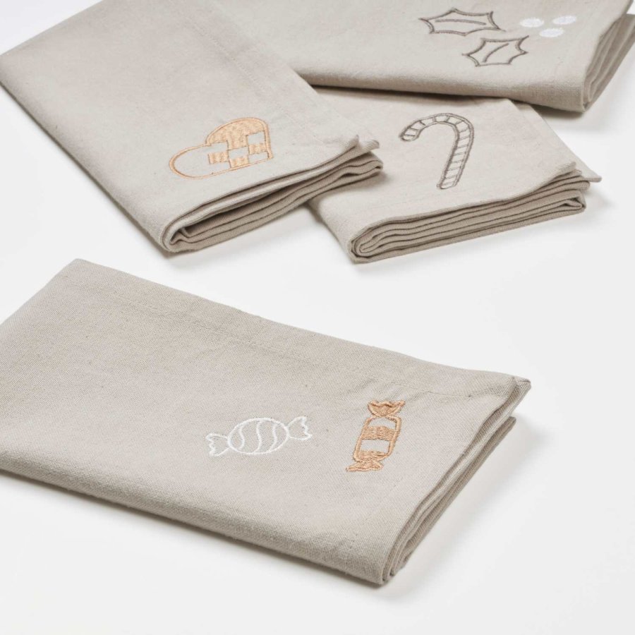 Broste Copenhagen Fryd Stoffserviette 4er Set 45x45 cm, Light Warm Grey