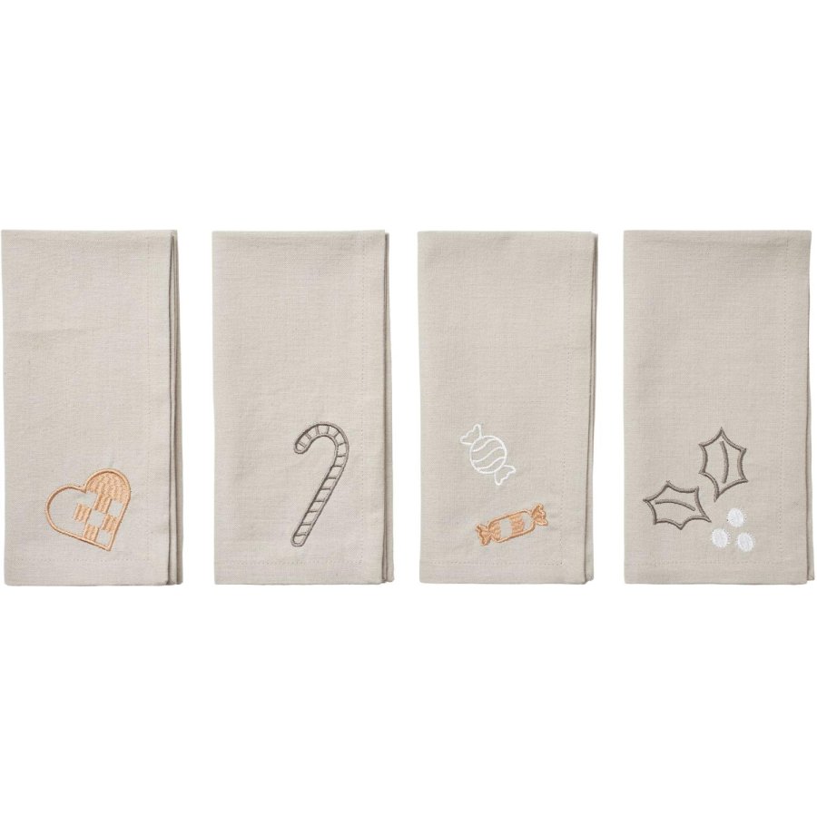 Broste Copenhagen Fryd Stoffserviette 4er Set 45x45 cm, Light Warm Grey
