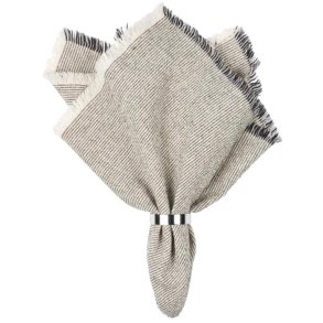 Broste Copenhagen Elouise Stofserviet 45x45 cm, Black/Off White