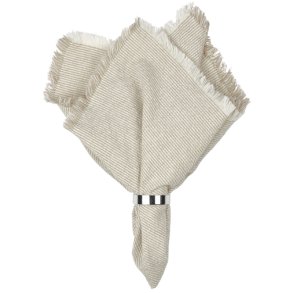 Broste Copenhagen Elouise Stofserviet 45x45 cm, Fungi Grey/Off White