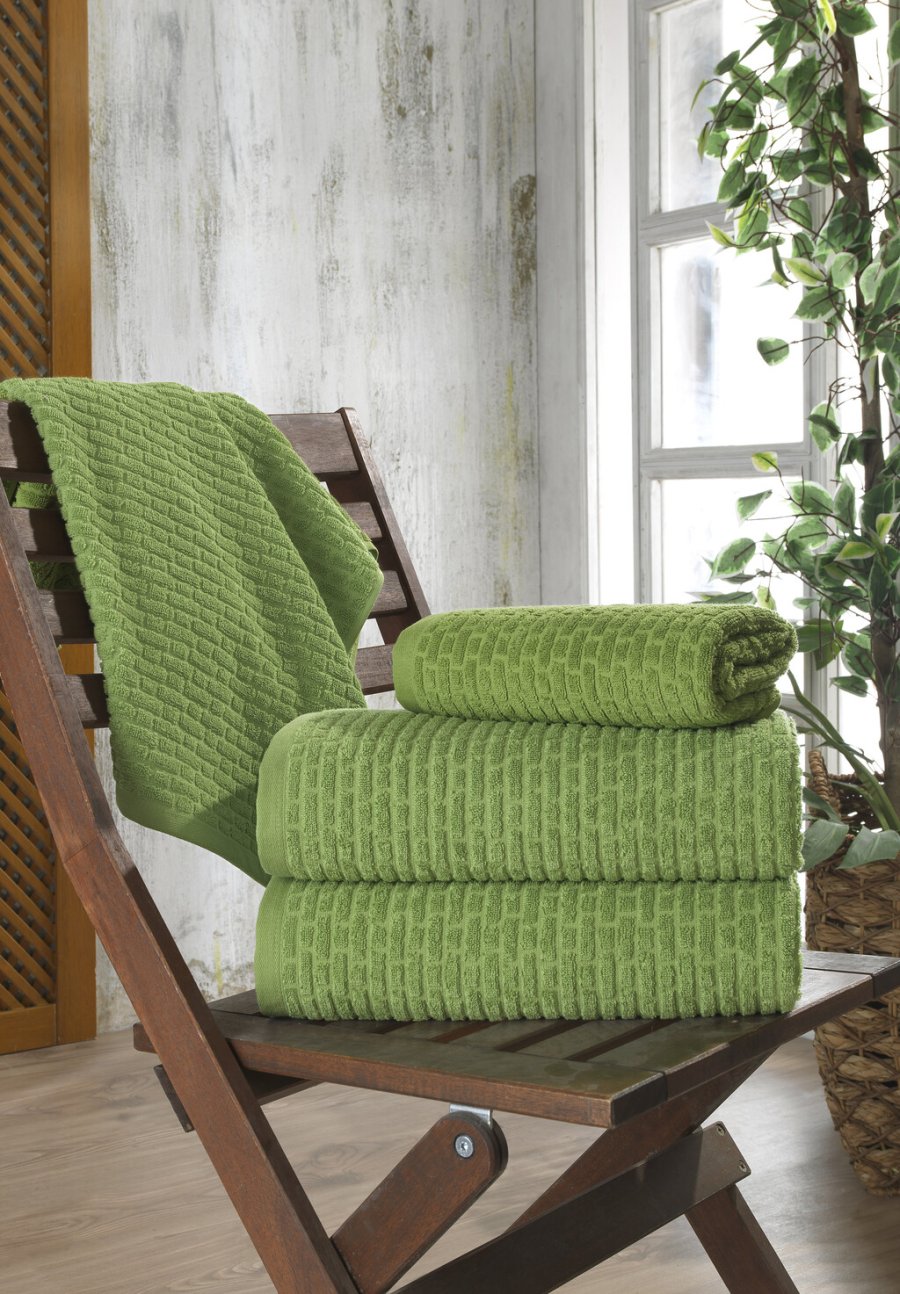 bySKAGEN H�ndkl�der 2 stk. 70x140 cm, Olive Green