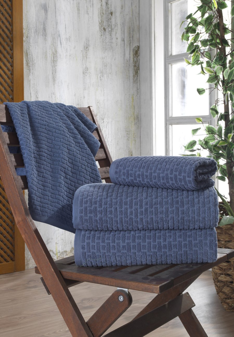bySKAGEN Hndklder 2 stk. 70x140 cm, China Blue