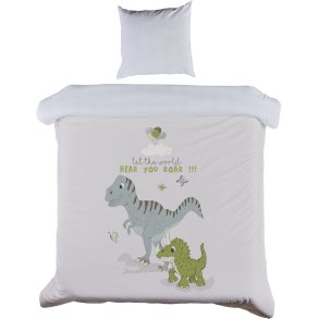 bySKAGEN Juniorsenges�t Dino 100x140 cm, Gr�n/Hvid