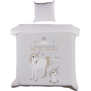 bySKAGEN Babysenges�t Unicorn 70x100 cm, Lyser�d/Hvid