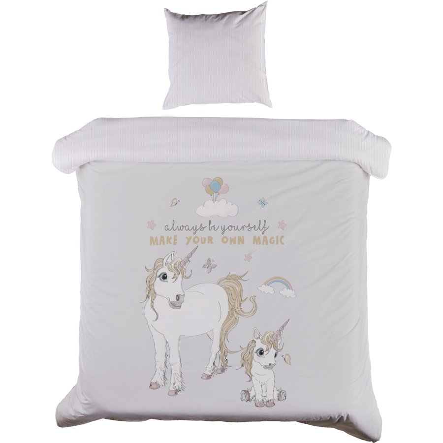 bySKAGEN Juniorsenges�t Unicorn 100x140 cm, Lyser�d/Hvid