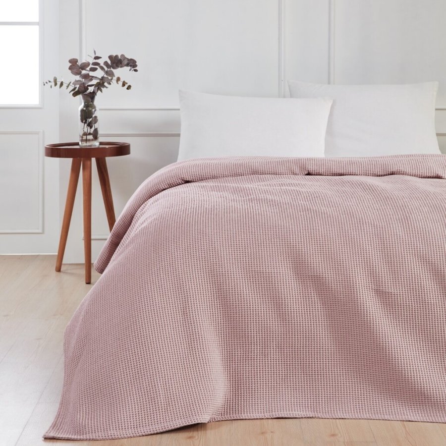 bySKAGEN Waffle Sengetppe 240x260 cm, Rosa