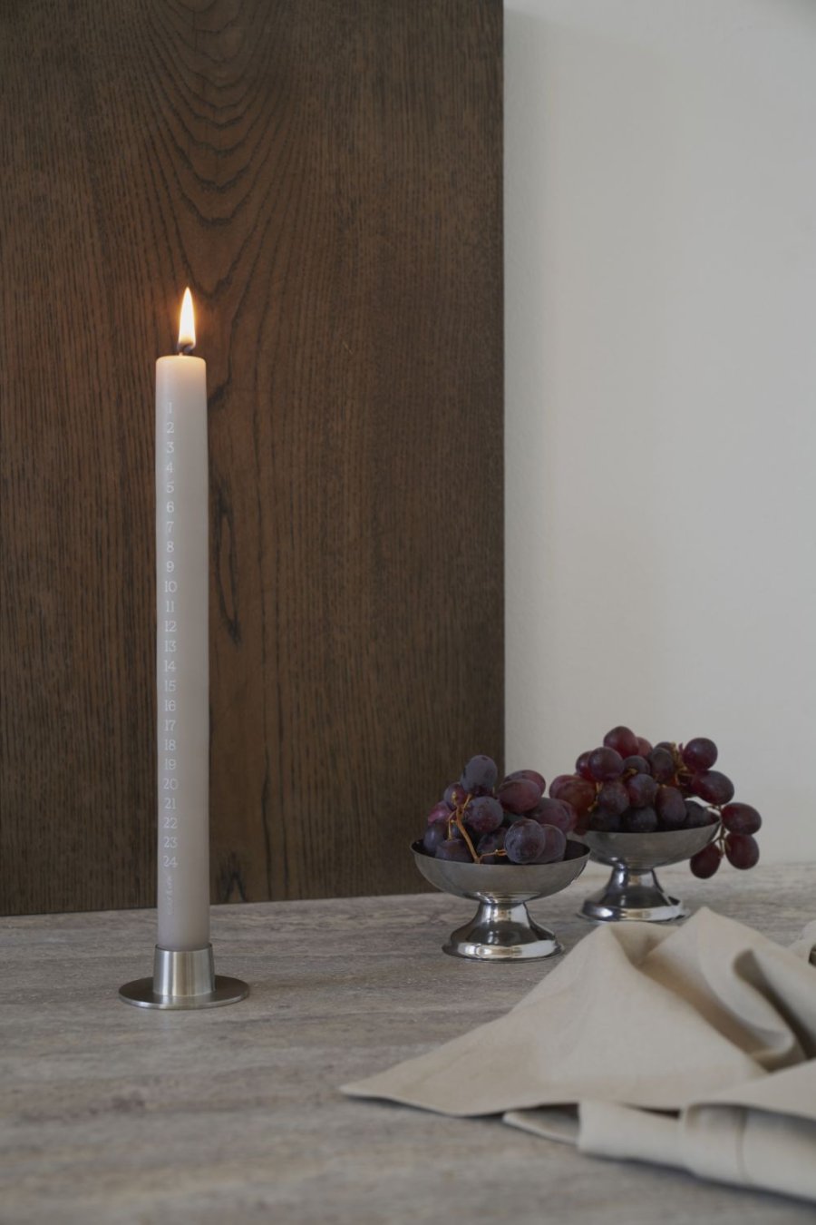 ester & erik Kalenderlys �2,6/H28 cm, Linen Grey