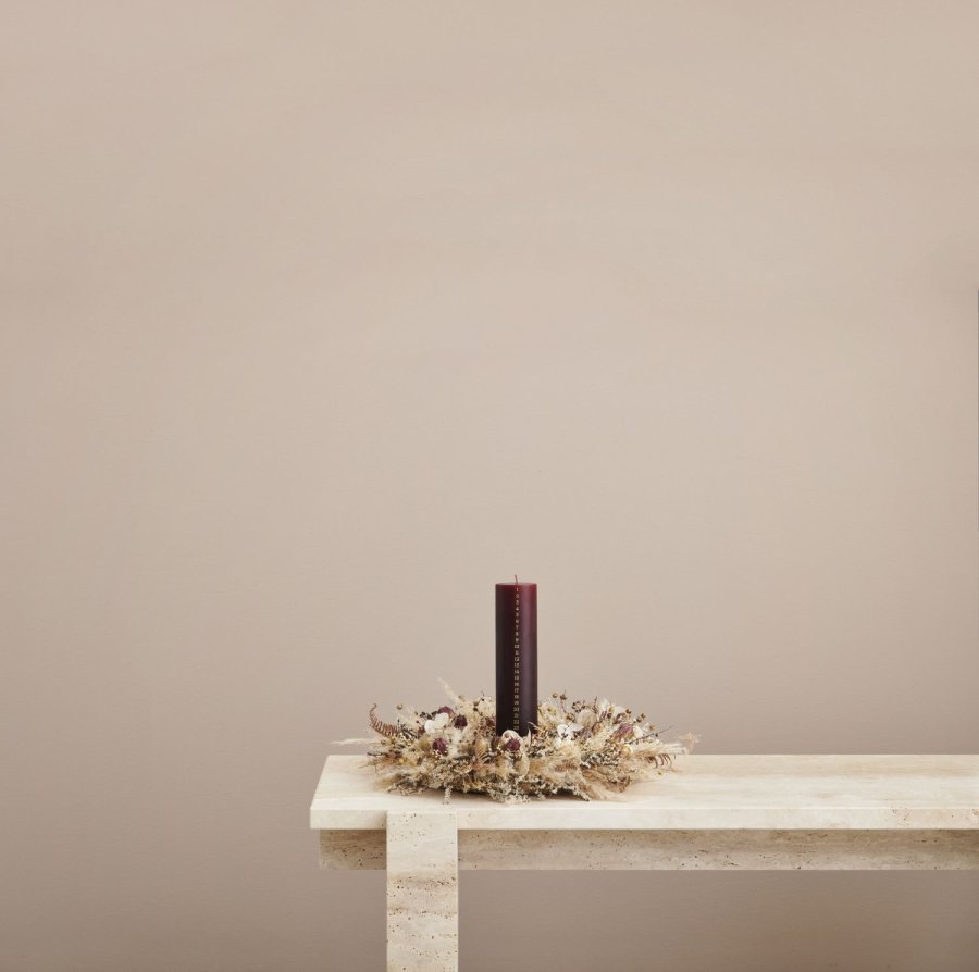 ester & erik Kalenderlys �5/H25 cm, Deep Wine