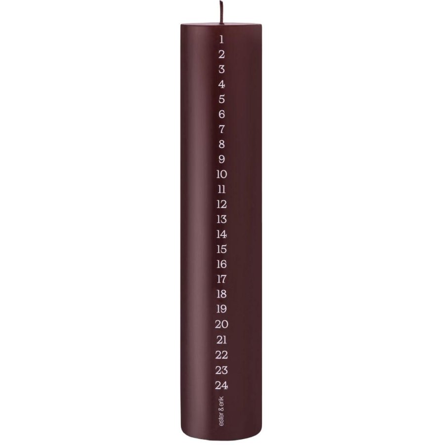 ester & erik Kalenderlys �5/H25 cm, Deep Wine