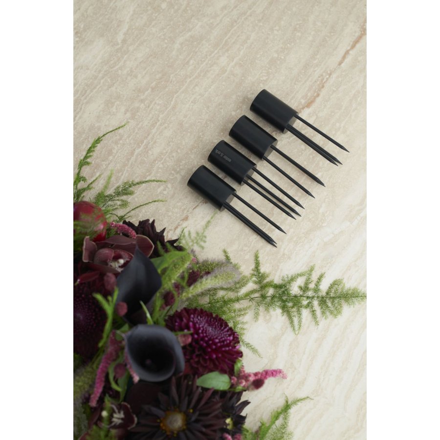 ester & erik Lysestick 4 stk. �2,6/H10 cm, Sort