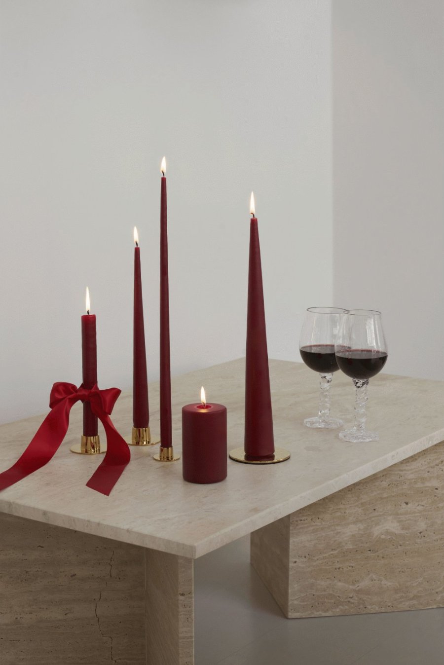 ester & erik Lysestage 2 stk. H2,3 cm, Blank Guld