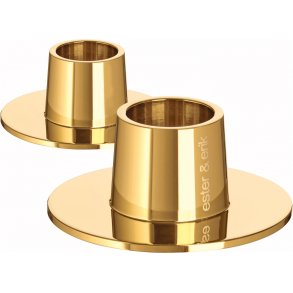 ester & erik Lysestage 2 stk. H2,3 cm, Blank Guld