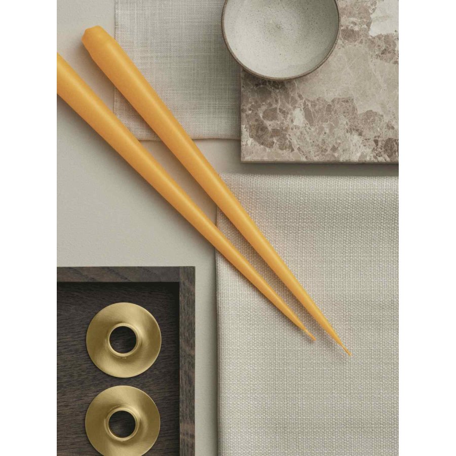 ester & erik Lysestage 2 stk. H2,3 cm, B�rstet Guld