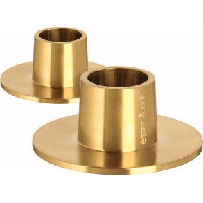 ester & erik Lysestage 2 stk. H2,3 cm, B�rstet Guld