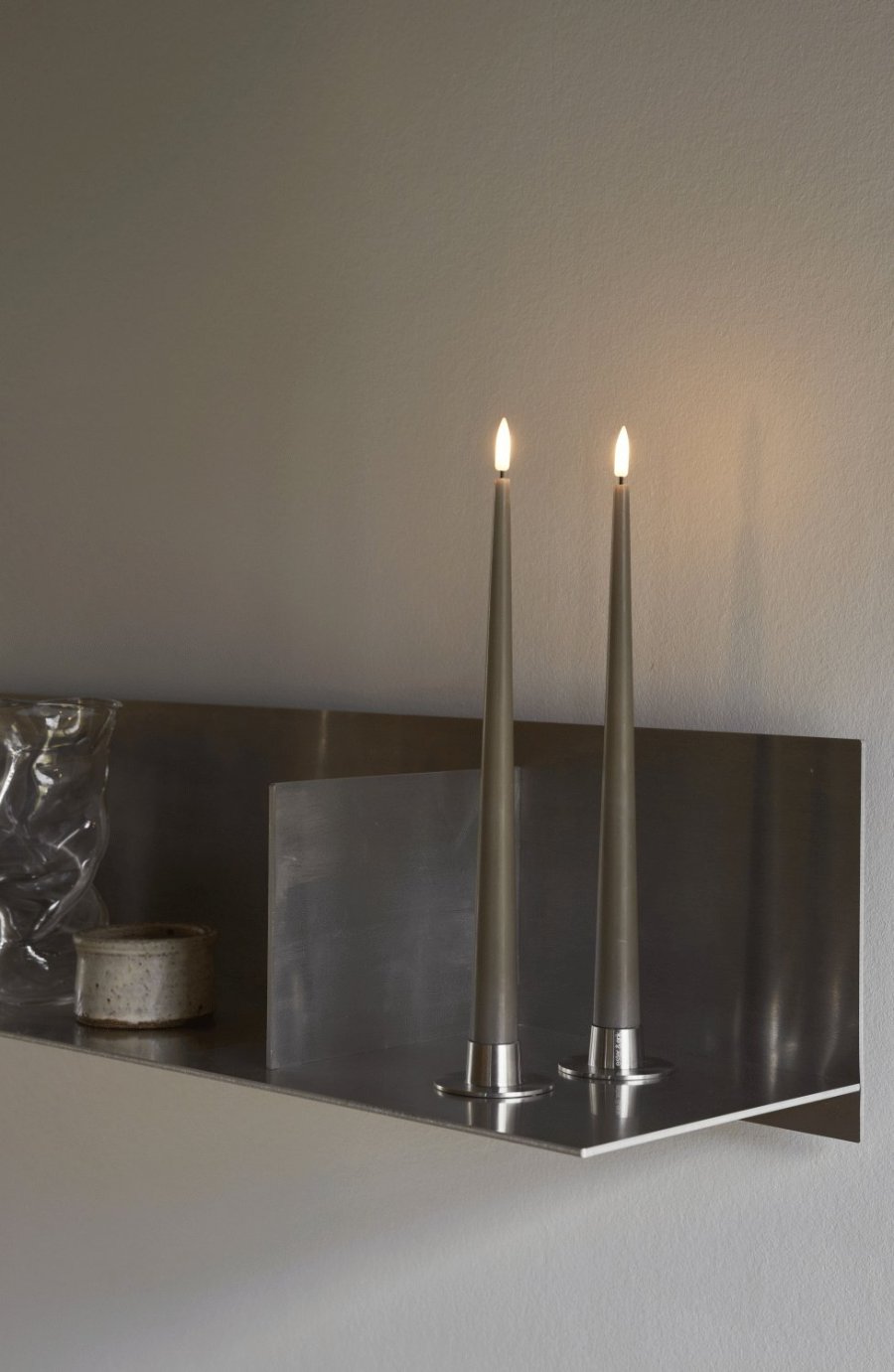 ester & erik Lysestage 2 stk. H2,3 cm, B�rstet S�lv