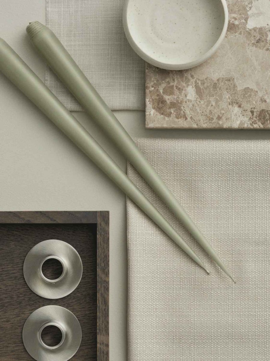 ester & erik Lysestage 2 stk. H2,3 cm, B�rstet S�lv