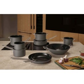 Eva Trio Grey Line Wok m. Keramisk Slip-Let Belægning 32 cm/5 L, Grå