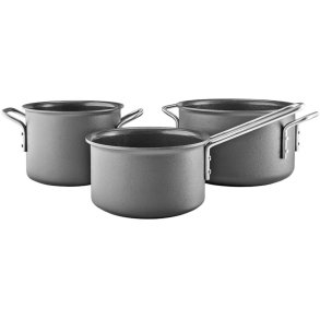 Eva Trio Grey Line Grydesæt m. Keramisk Slip-Let Belægning 3 stk, Grå