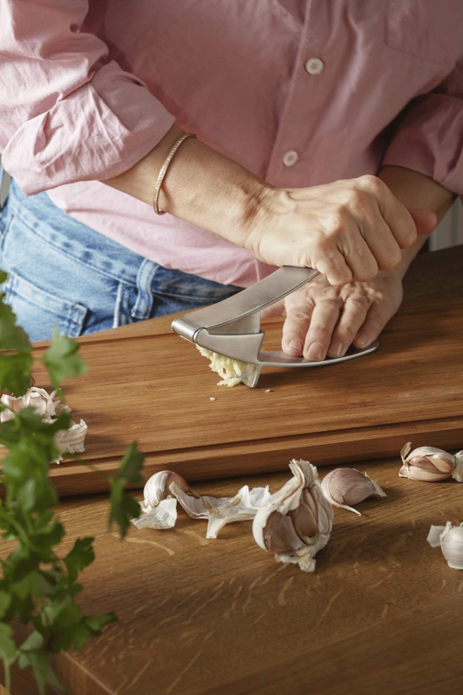 Eva Solo Knoblauchpresse 16 cm, Gebürsteter Stahl