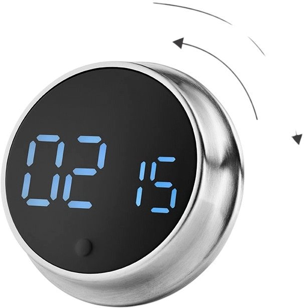 Eva Solo Magnetischer Timer 9 cm, Gebrsteter Stahl