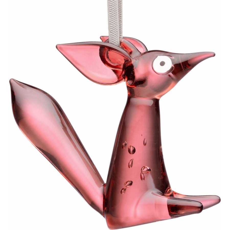 Iittala Vulpes Ornament Siddende 8 cm, Cherry