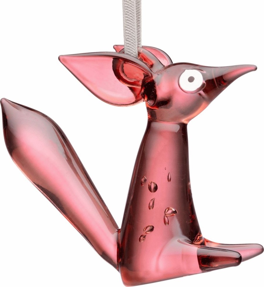 Iittala Vulpes Ornament Siddende 8 cm, Cherry