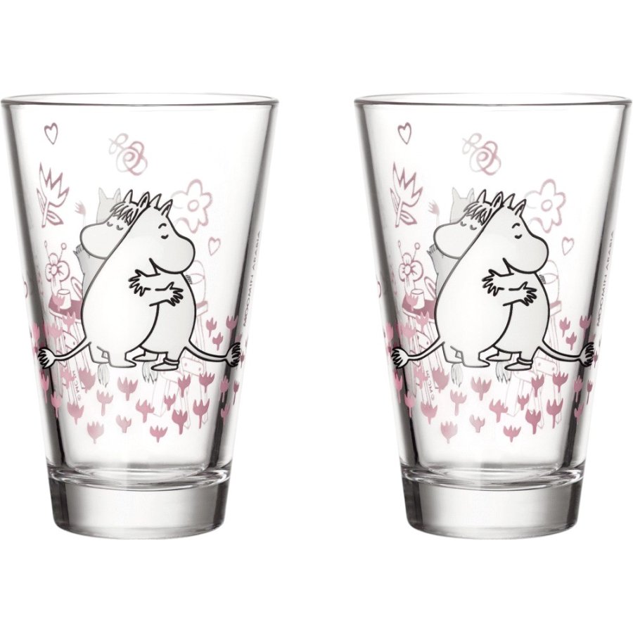 Moomin Arabia 30 Jahre Jubil&auml;um Mumin Trinkglas 2er Set 30 cl, Liebe
