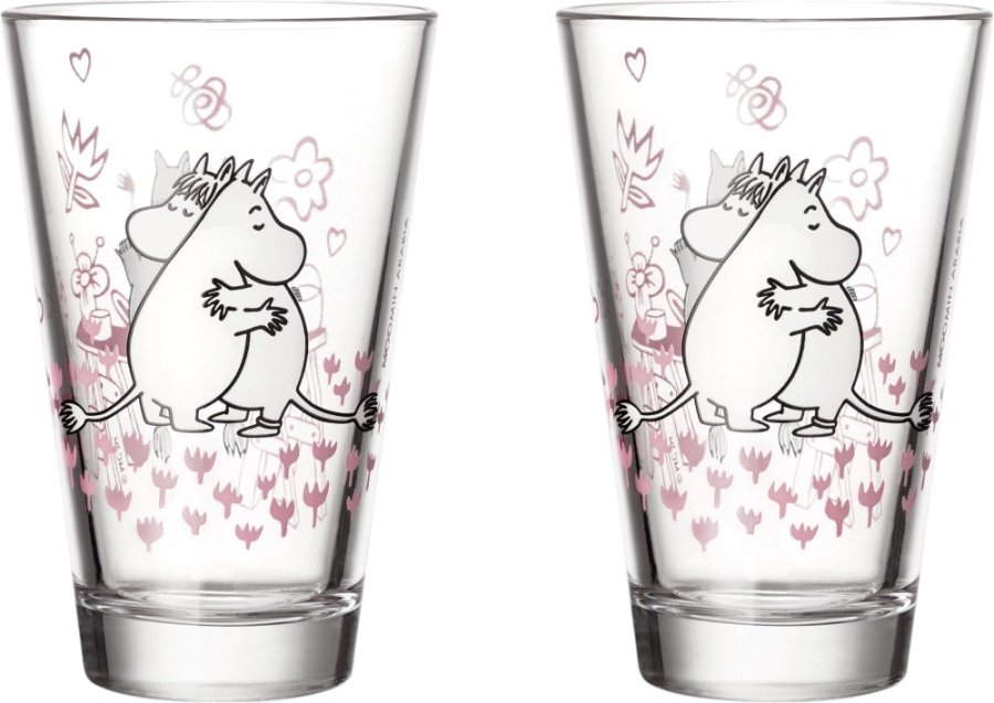 Moomin Arabia 30 Jahre Jubil&auml;um Mumin Trinkglas 2er Set 30 cl, Liebe