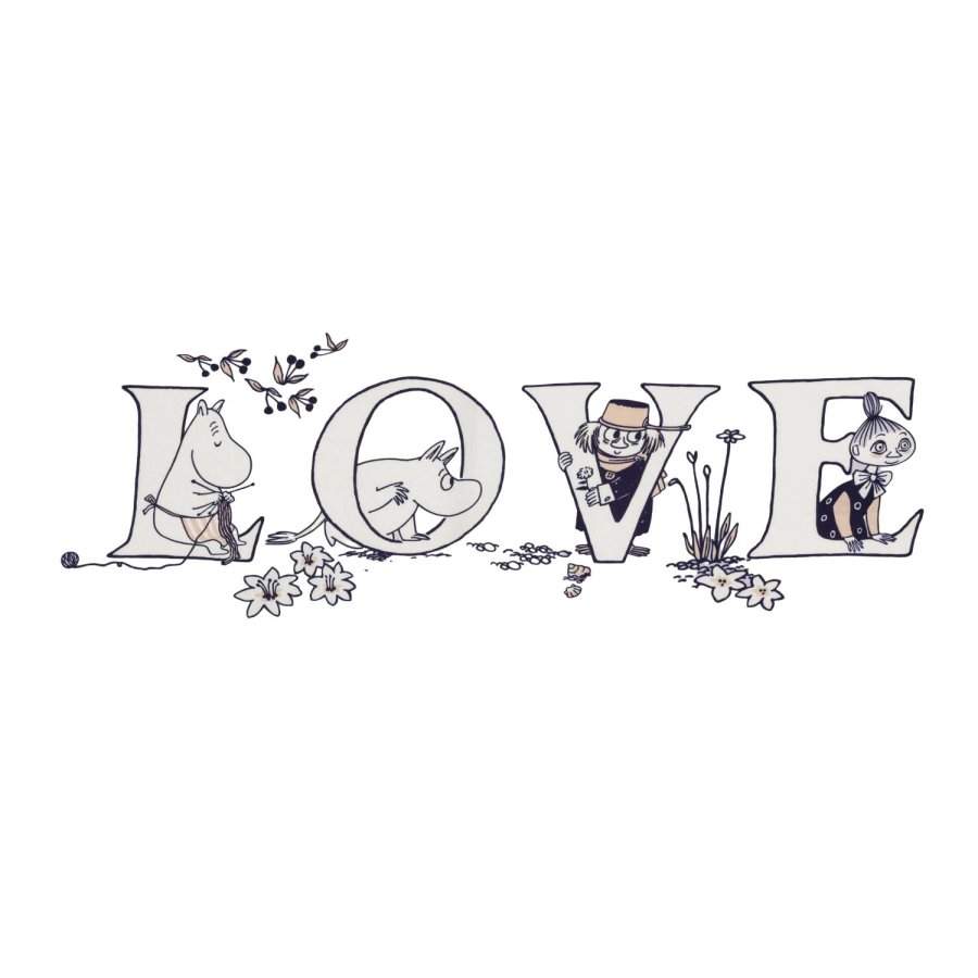 Moomin Arabia Mumi K�kkenh�ndkl�de 2 stk. 50x70 cm, Alfabet