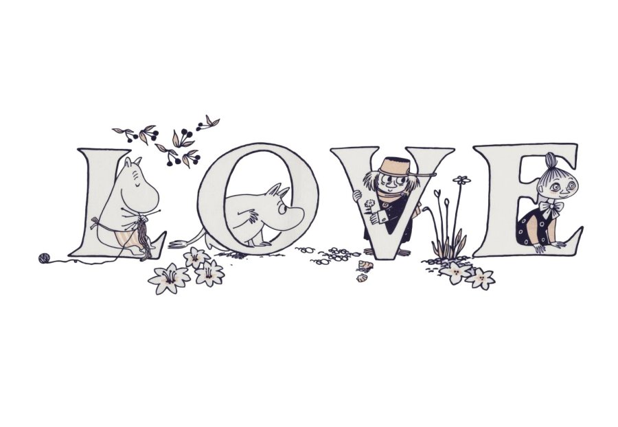 Moomin Arabia Mumi K�kkenh�ndkl�de 2 stk. 50x70 cm, Alfabet