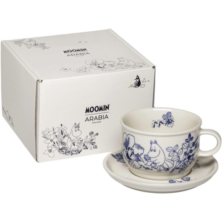 Moomin Arabia Mumin Haru Tasse mit Untertasse 30 cl, Blau