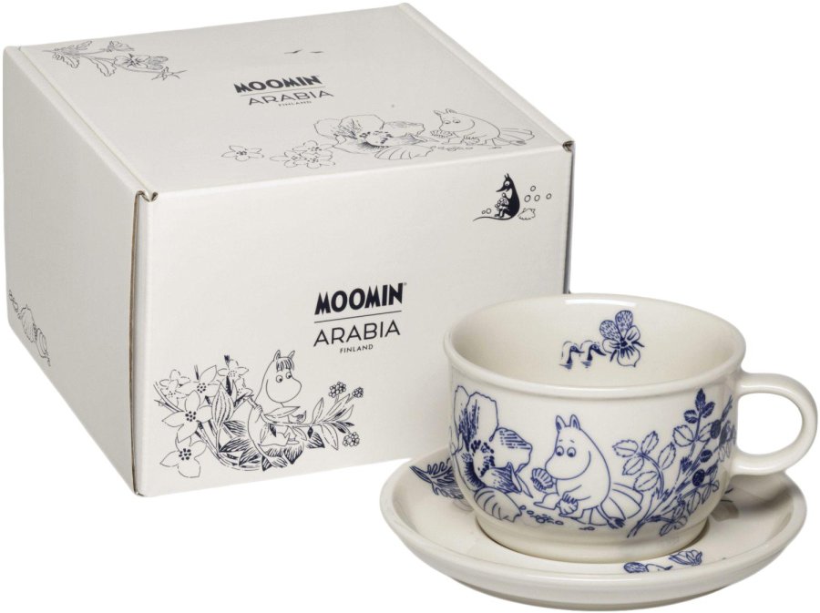 Moomin Arabia Mumin Haru Tasse mit Untertasse 30 cl, Blau