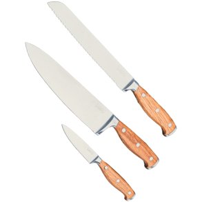 Hws Santo Kochmesser-Set 3-teilig, Eiche