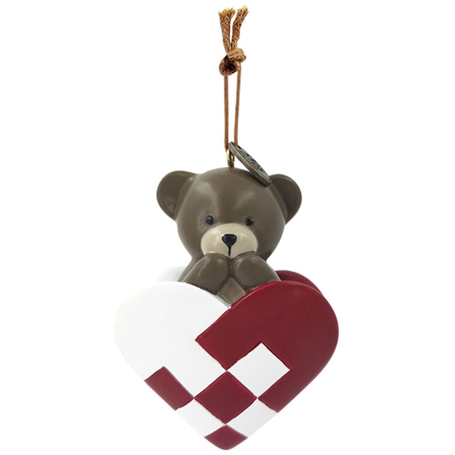 KIDS by FRIIS Oph�ng Flettet Hjerte m. Bamse 8 cm, Brun