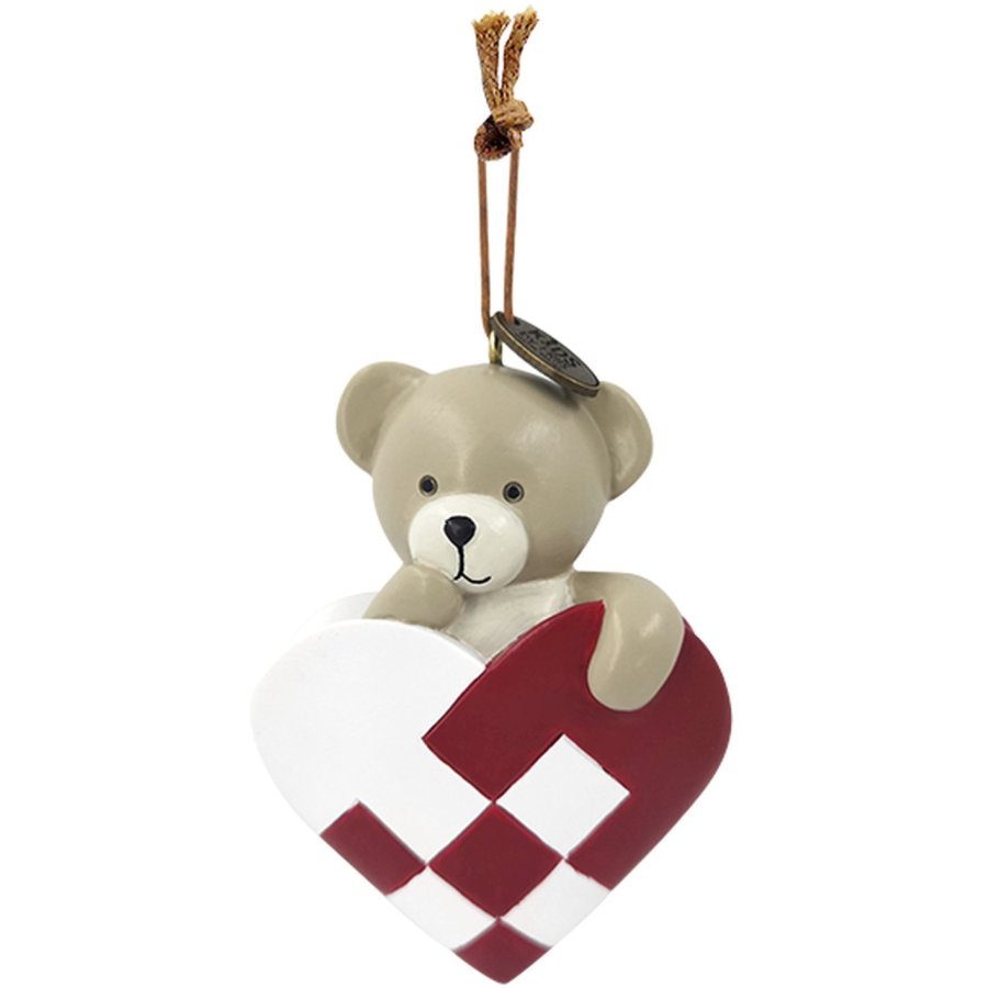 KIDS by FRIIS Oph�ng Flettet Hjerte m. Bamse 8 cm, Beige