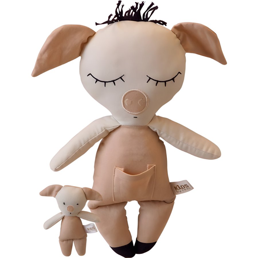 KIDS by FRIIS Stofdukke Gris m. Baby 35 cm