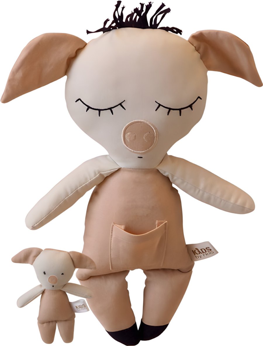 KIDS by FRIIS Stofdukke Gris m. Baby 35 cm